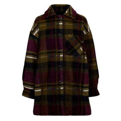 Front - Timberland Womens/Ladies Plaid Wool Shirt Jacket