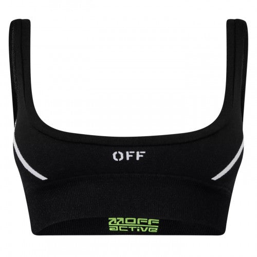 Front - Off White Womens/Ladies Scoop Neck Snug Fit Sports Bra
