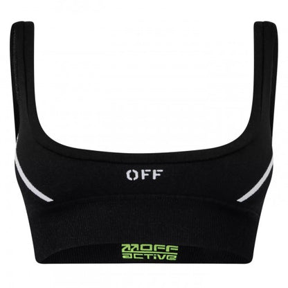 Front - Off White Womens/Ladies Scoop Neck Snug Fit Sports Bra