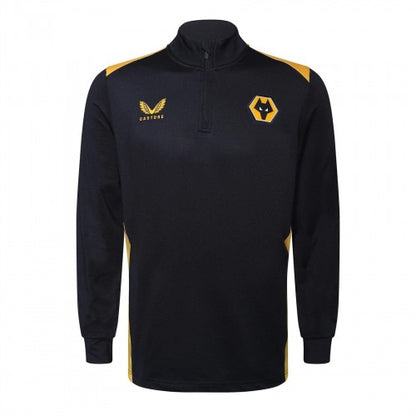 Front - Castore Mens Wolverhampton Wanderers FC Quarter Zip Training Track Top