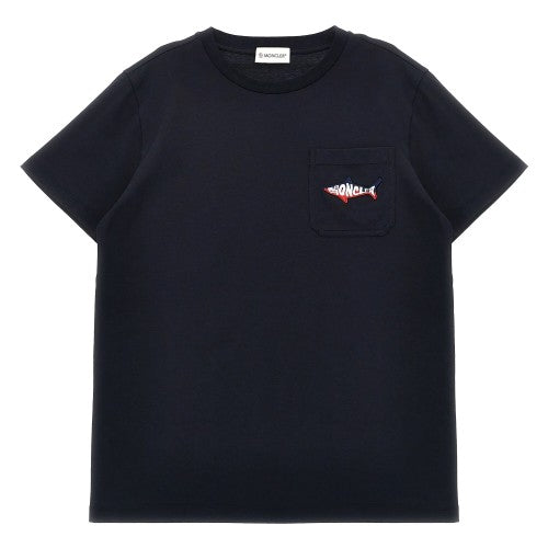 Front - Moncler Childrens/Kids Shark T-Shirt