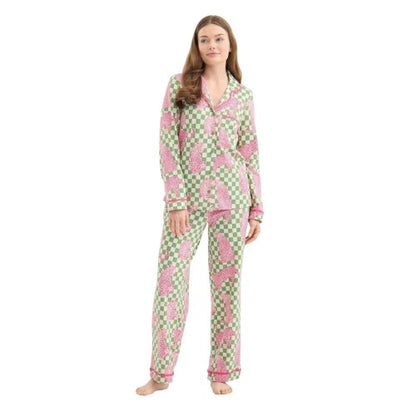 Front - Chelsea Peers Womens/Ladies Leopard Long Pyjama Set