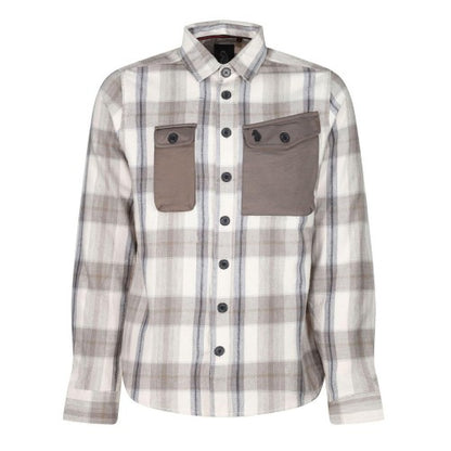 Front - Luke Mens Johnny Plaid Chest Pocket Overshirt