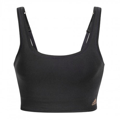 Front - Adidas Womens/Ladies Cropped Scoop Neck Bralette
