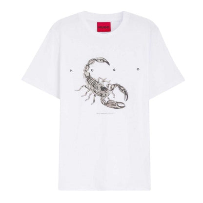 Front - Hugo Mens Scorpio Cotton Jersey Logo T-Shirt