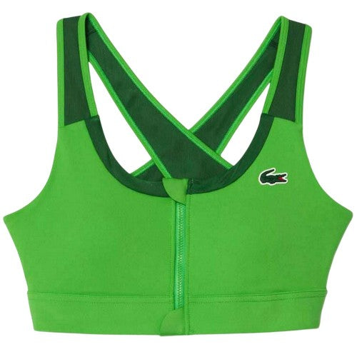 Front - Lacoste Womens/Ladies Colour Block Stretch Sports Bra