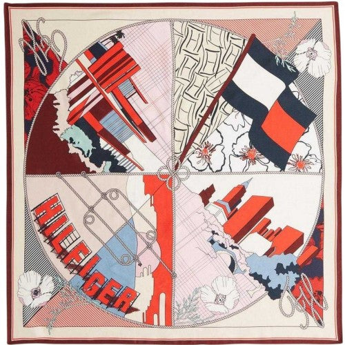 Front - Tommy Hilfiger Floral Silk Scarf