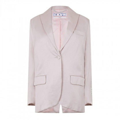 Front - Off White Womens/Ladies Tomboy Wrinkled Satin Regular Jacket