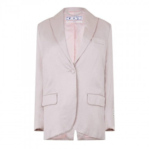 Front - Off White Womens/Ladies Tomboy Wrinkled Satin Regular Jacket