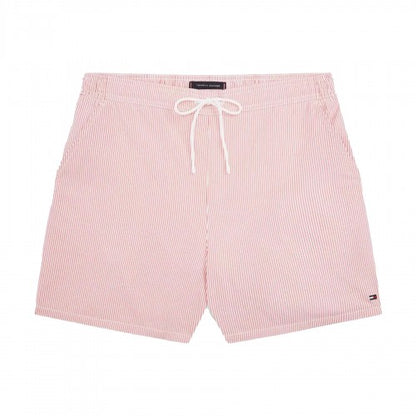 Red - Front - Tommy Hilfiger Mens Stripe Seersucker Swim Shorts