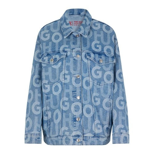 Front - Hugo Womens/Ladies The Icon Oversized Denim Jacket