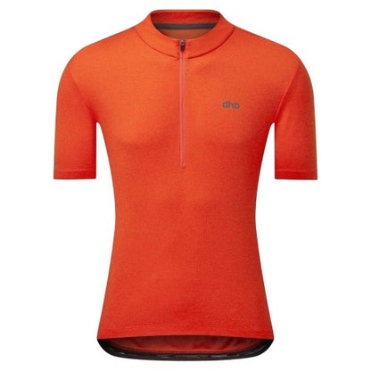 Front - dhb Mens Quarter Zip Cycling Jersey