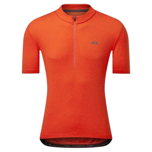 Front - dhb Mens Quarter Zip Cycling Jersey