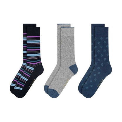 Front - Ted Baker Mens Stripe Crew Socks (Pack of 3)