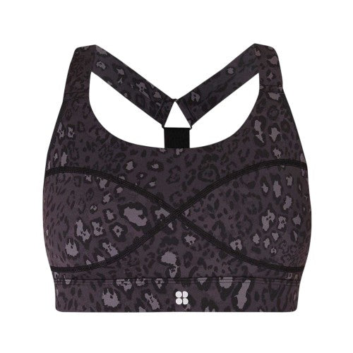 Front - Sweaty Betty Womens/Ladies Leopard Print Snug Fit Sports Bra
