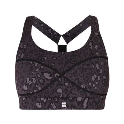 Front - Sweaty Betty Womens/Ladies Leopard Print Snug Fit Sports Bra