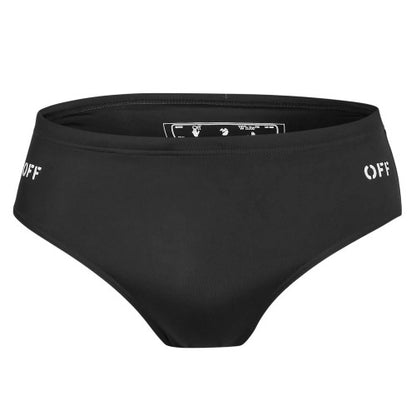Front - Off White Mens Arrow Logo Regular Swimming Swim Briefs