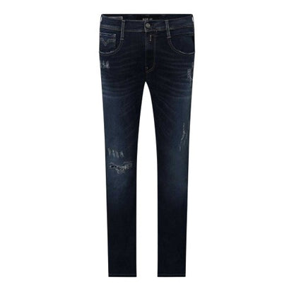 Front - Replay Mens Anbass Distressed Slim Jeans