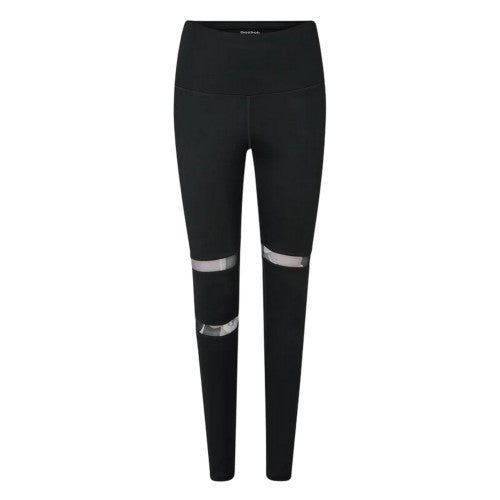 Front - Reebok Womens/Ladies Mesh Insert Leggings