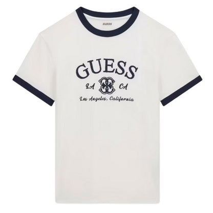 Front - Guess Womens/Ladies Hoshi Embroidered Logo Crew Neck T-Shirt