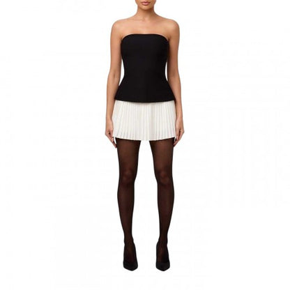 Front - Ward Womens/Ladies Contrast Pleated Mini Dress