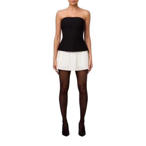 Front - Ward Womens/Ladies Contrast Pleated Mini Dress
