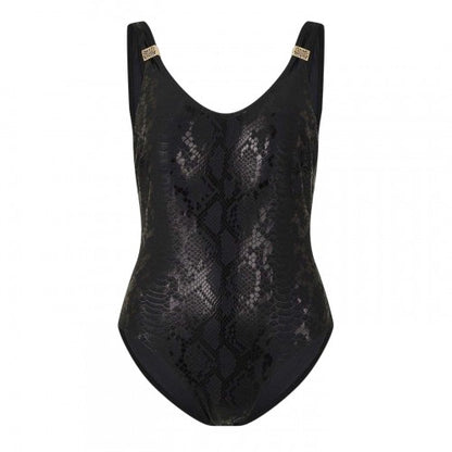 Front - Biba Womens/Ladies Carmen Snake Print Textured One Piece Swimsuit