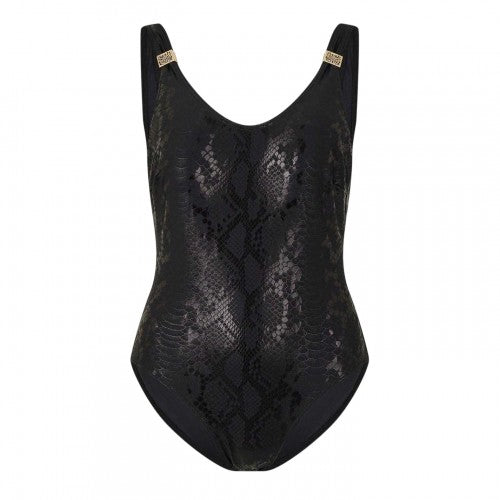 Front - Biba Womens/Ladies Carmen Snake Print Textured One Piece Swimsuit