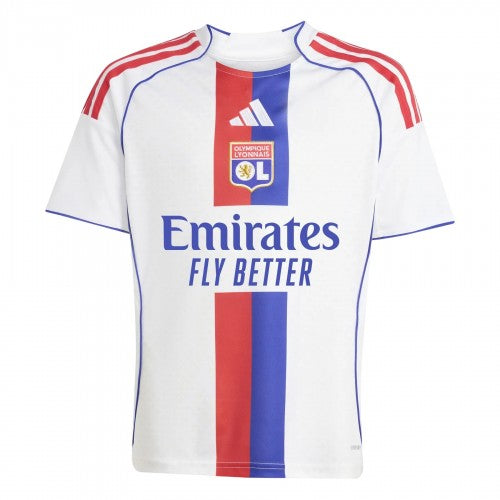 Front - Adidas Childrens/Kids 2025/2026 Olympique Lyonnais Football Home Jersey