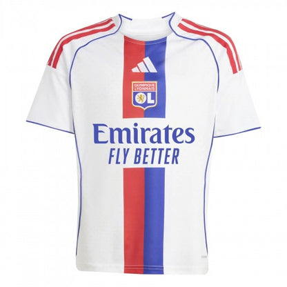 Front - Adidas Childrens/Kids 2025/2026 Olympique Lyonnais Football Home Jersey