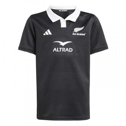 Front - Adidas Childrens/Kids 2025 New Zealand All Blacks Rugby Jersey