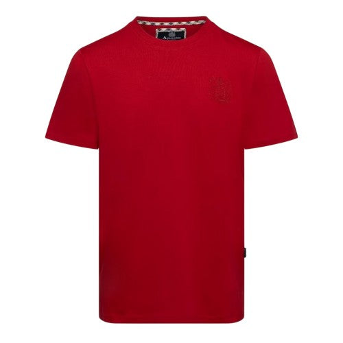 Front - Aquascutum Mens Embroidered Logo Cotton T-Shirt