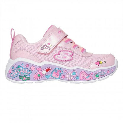Front - Skechers Girls Play Scene Princess Light Up Trainers