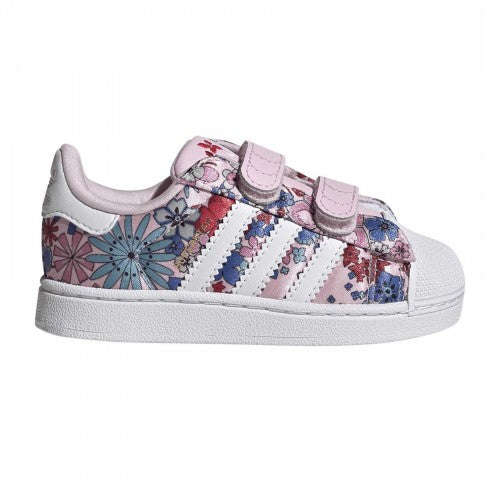 Front - Adidas Childrens/Kids Superstar Floral Trainers