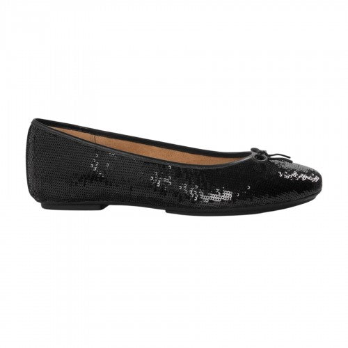 Front - Fit Flop Womens/Ladies Bow Sequin Ballet Flats