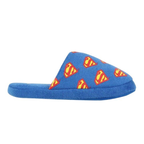 Front - Superman Childrens/Kids Logo All-Over Print Mule Slippers