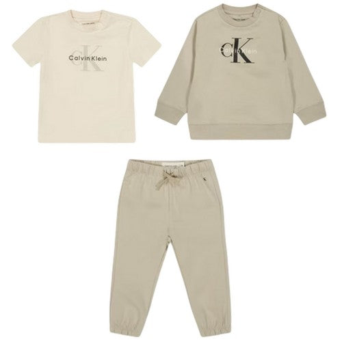 Front - Calvin Klein Baby Monogram Co-ord Set