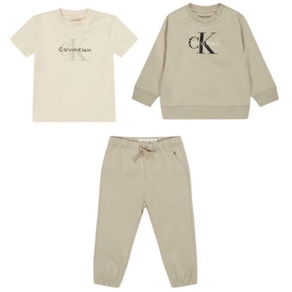 Front - Calvin Klein Baby Monogram Co-ord Set