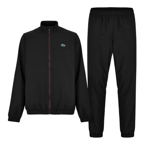 Front - Lacoste Mens Logo Funnel Neck Tracksuit