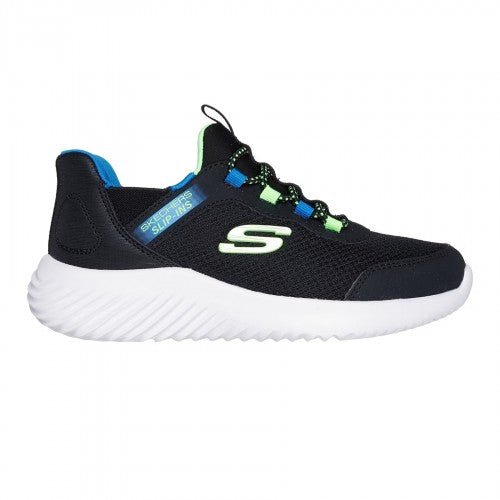 Front - Skechers Childrens/Kids Bounder Brisk Burst Mesh Slip-In Trainers