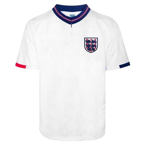 Front - Score Draw Unisex Adult 1989 England FA Football Home Shirt