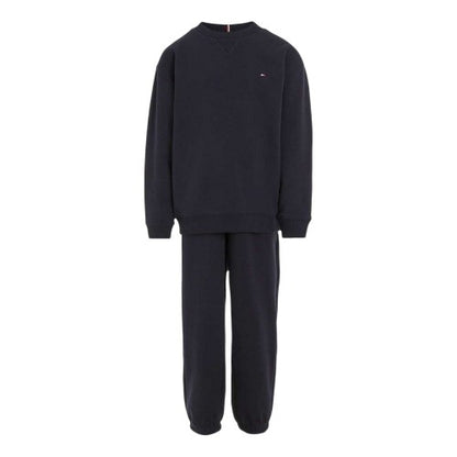 Front - Tommy Hilfiger Childrens/Kids Logo Jersey Crew Neck Tracksuit