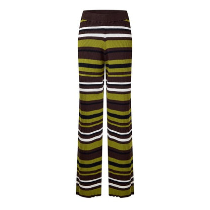 Front - I Saw It First Womens/Ladies Knitted Striped Wide Leg Trousers