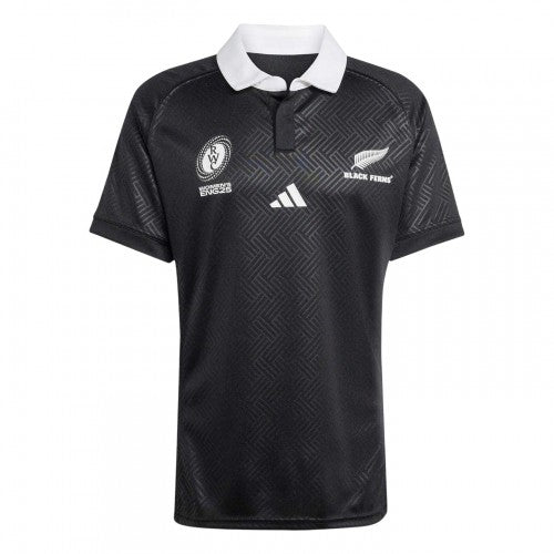 Front - Adidas Mens 2025 Black Ferns Rugby Jersey