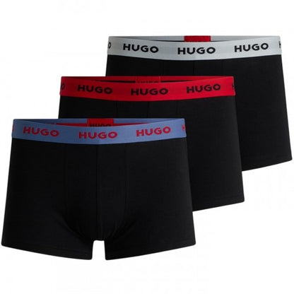 Front - Hugo Mens Logo Boxer Briefs (Pack of 3)