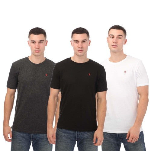 Front - Farah Mens Colney T-Shirt (Pack of 3)
