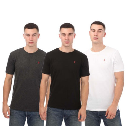 Front - Farah Mens Colney T-Shirt (Pack of 3)