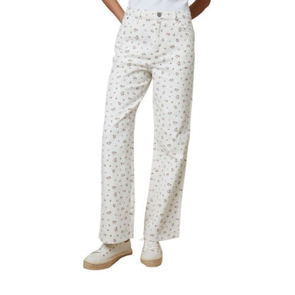 Front - Threadbare Womens/Ladies Soleil Floral Wide Leg Jeans