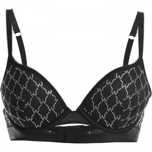 Front - Wolford Womens/Ladies Geometric Sheer Push Up Bra