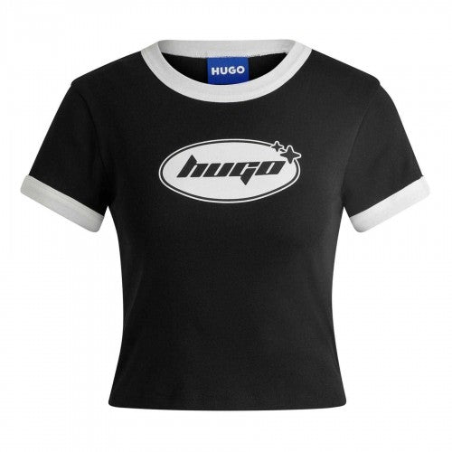 Front - Slazenger Womens/Ladies Ringer Cotton Cropped T-Shirt